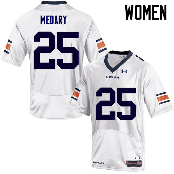 Women Auburn Tigers #25 Alex Medary College Football Jerseys Sale-White
